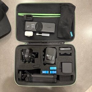 GoPro Travel Case with Black Camera and Blue Accents